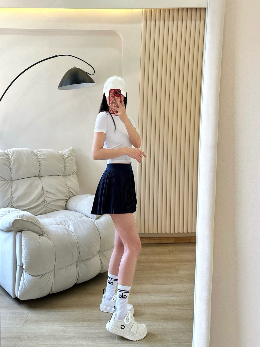 Practical Anti-slip Tennins Pleated Skirt Women Slimming Running Inner Lining Anti-Exposure Breathable Sports Yoga Fitness Pants Pleated Skirt activewear