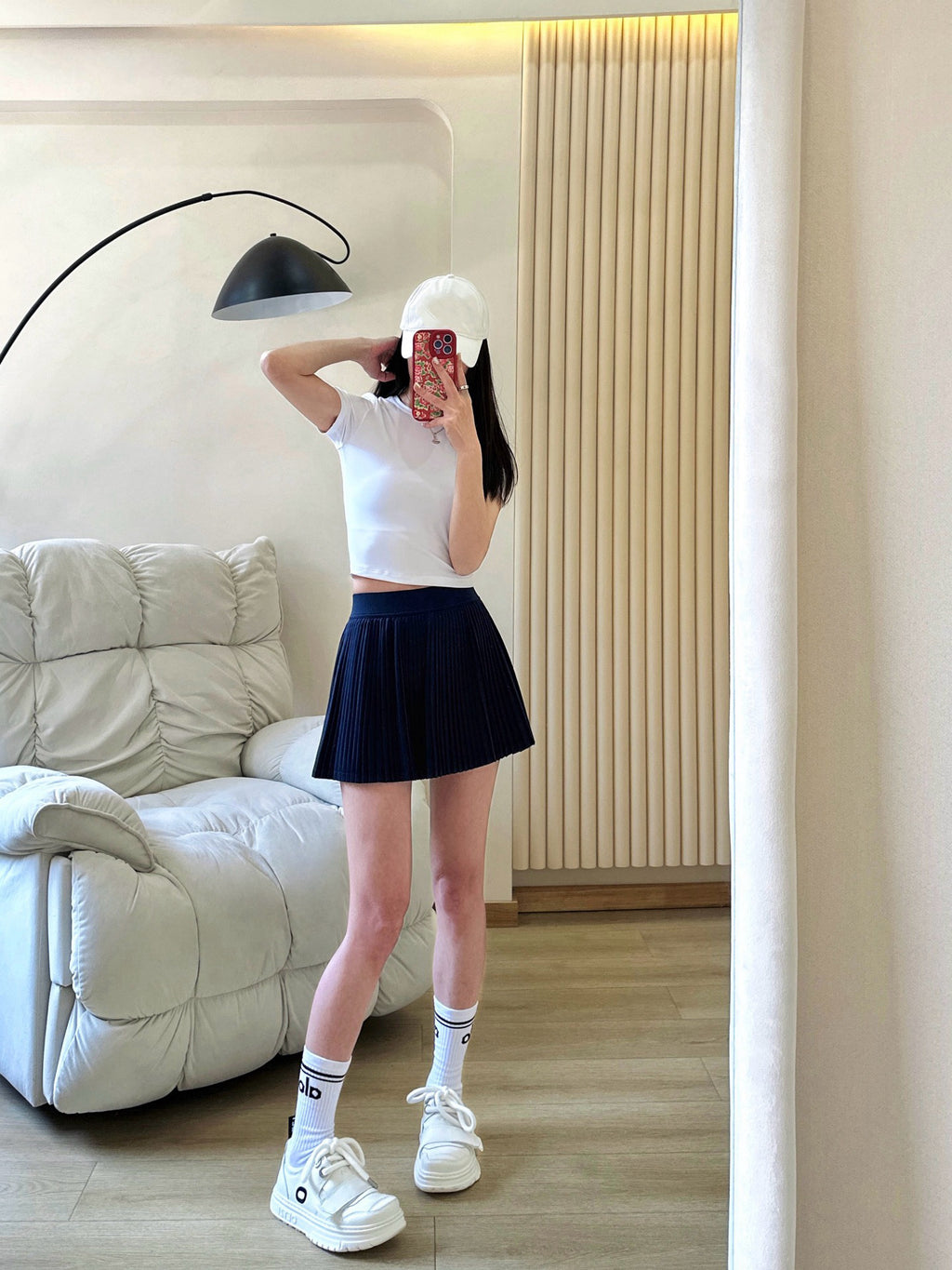 Practical Anti-slip Tennins Pleated Skirt Women Slimming Running Inner Lining Anti-Exposure Breathable Sports Yoga Fitness Pants Pleated Skirt activewear