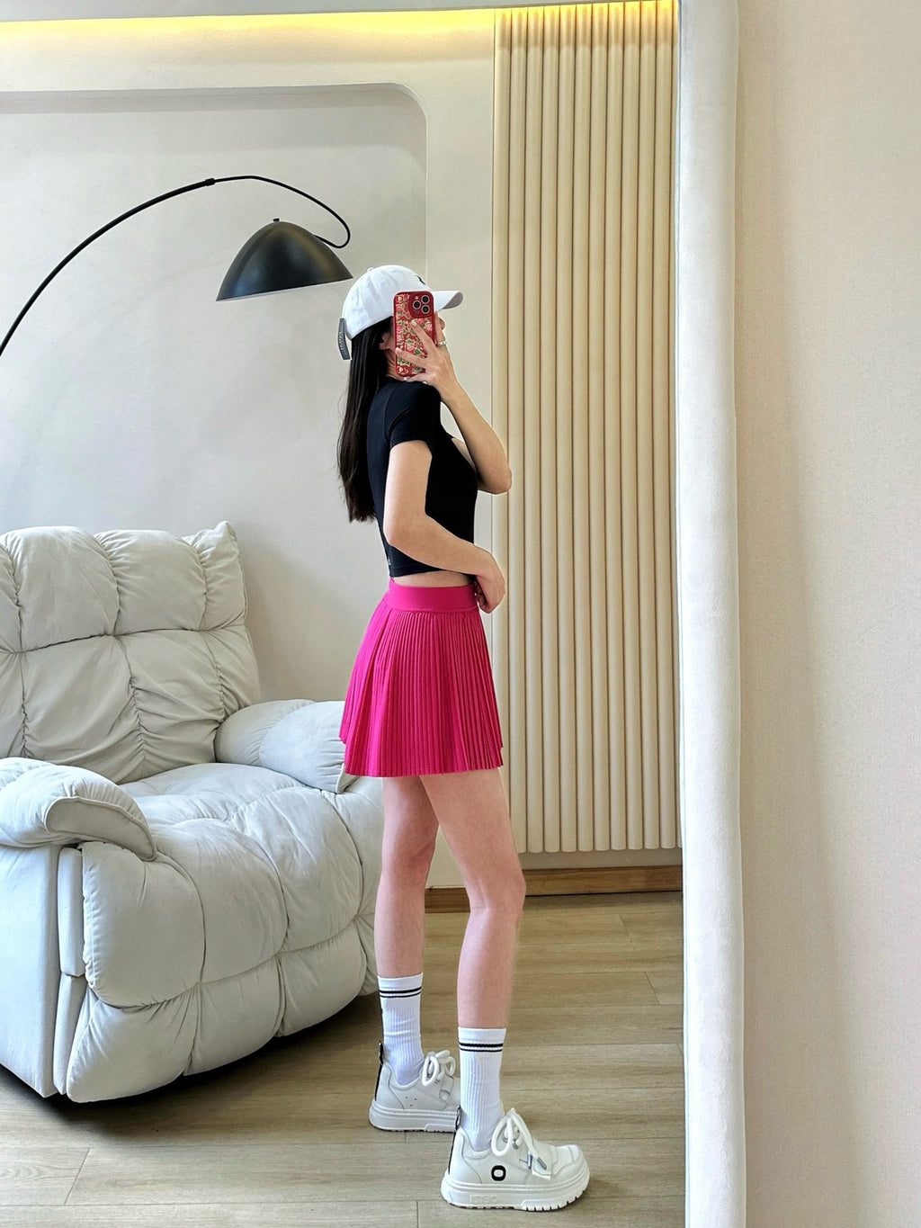 Practical Anti-slip Tennins Pleated Skirt Women Slimming Running Inner Lining Anti-Exposure Breathable Sports Yoga Fitness Pants Pleated Skirt activewear