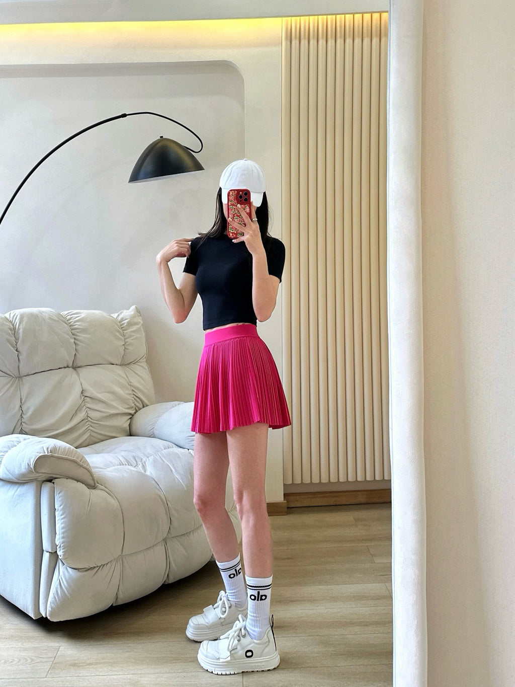 Practical Anti-slip Tennins Pleated Skirt Women Slimming Running Inner Lining Anti-Exposure Breathable Sports Yoga Fitness Pants Pleated Skirt activewear