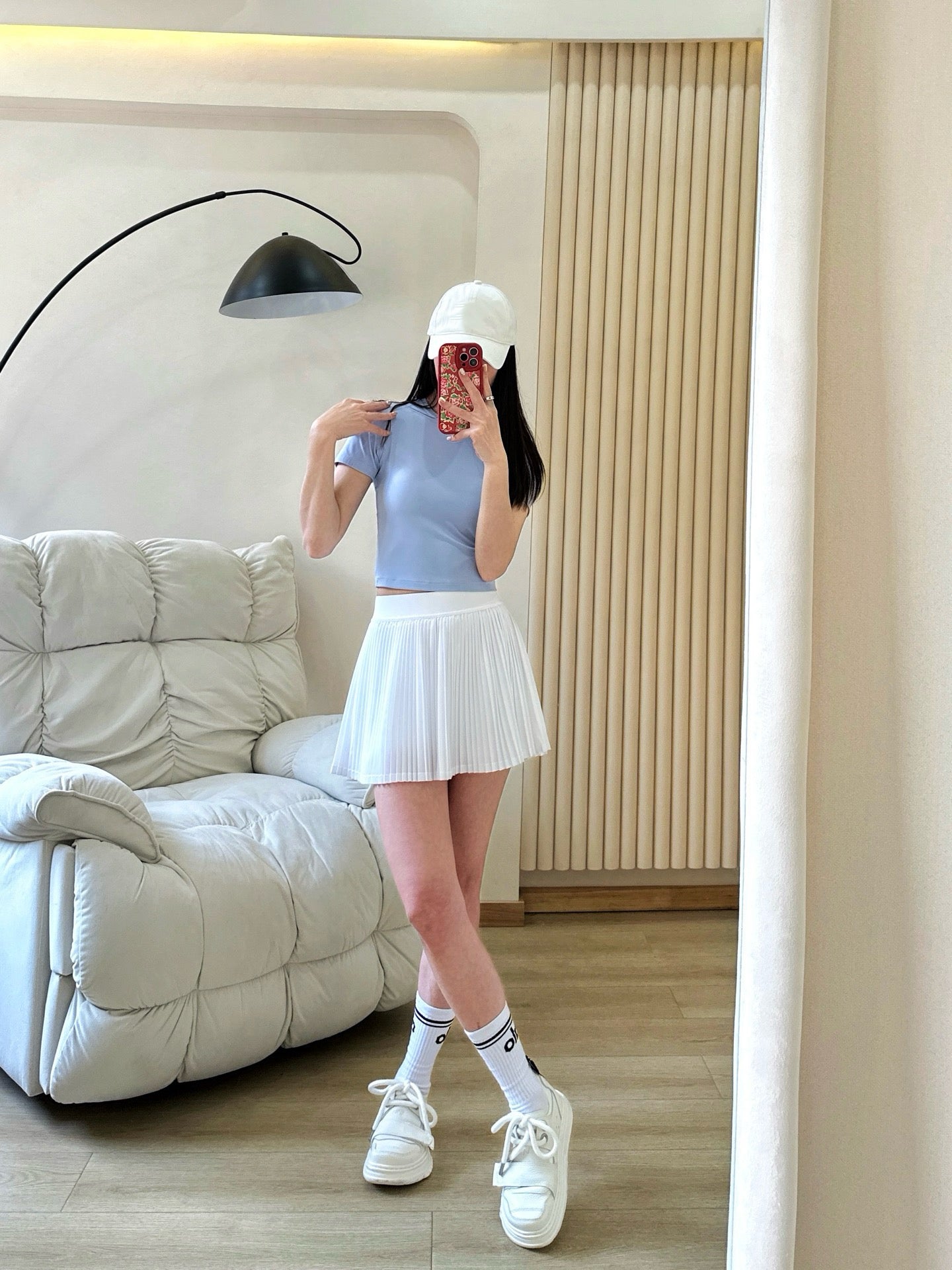 Practical Anti-slip Tennins Pleated Skirt Women Slimming Running Inner Lining Anti-Exposure Breathable Sports Yoga Fitness Pants Pleated Skirt activewear