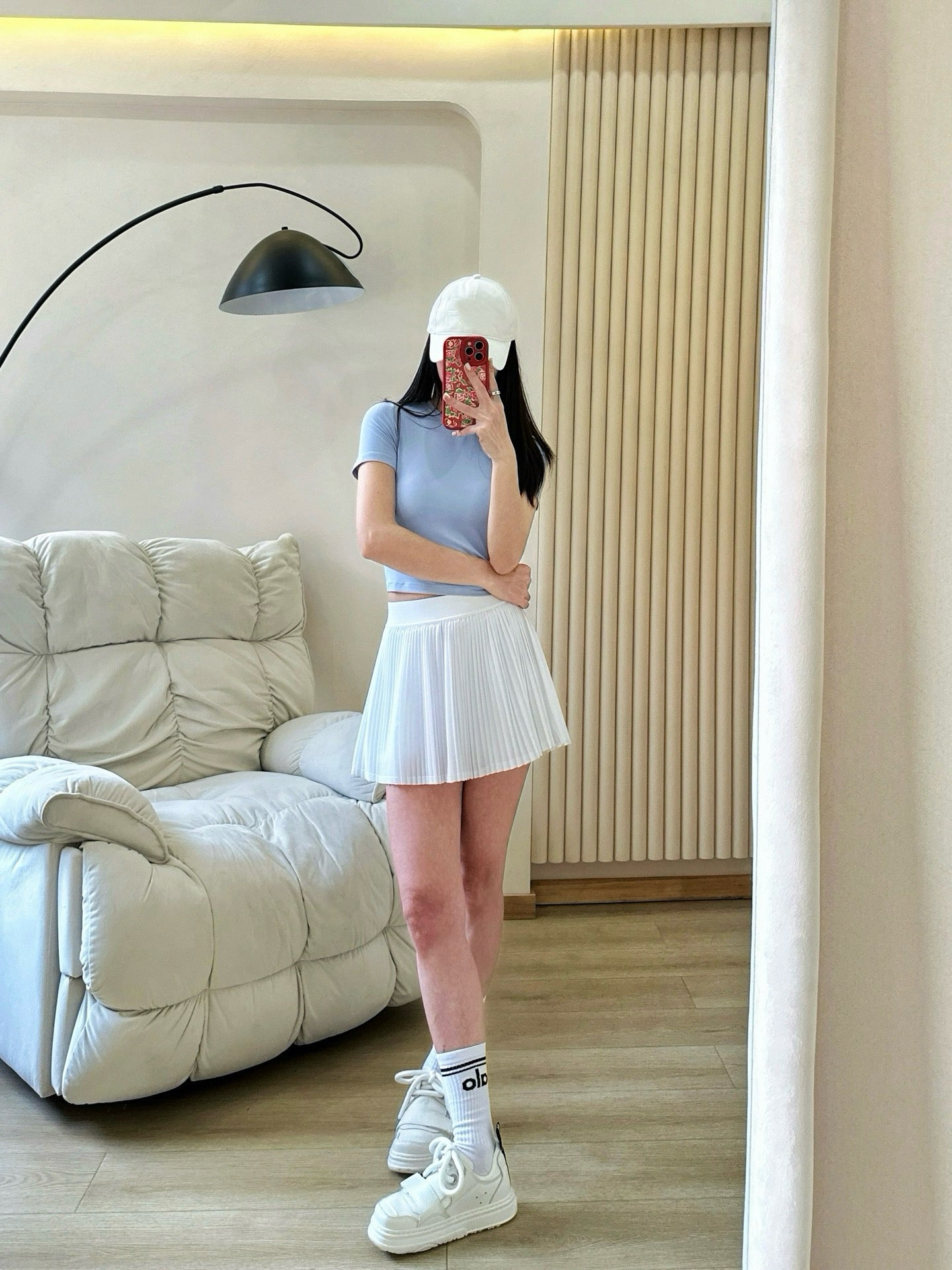 Practical Anti-slip Tennins Pleated Skirt Women Slimming Running Inner Lining Anti-Exposure Breathable Sports Yoga Fitness Pants Pleated Skirt activewear