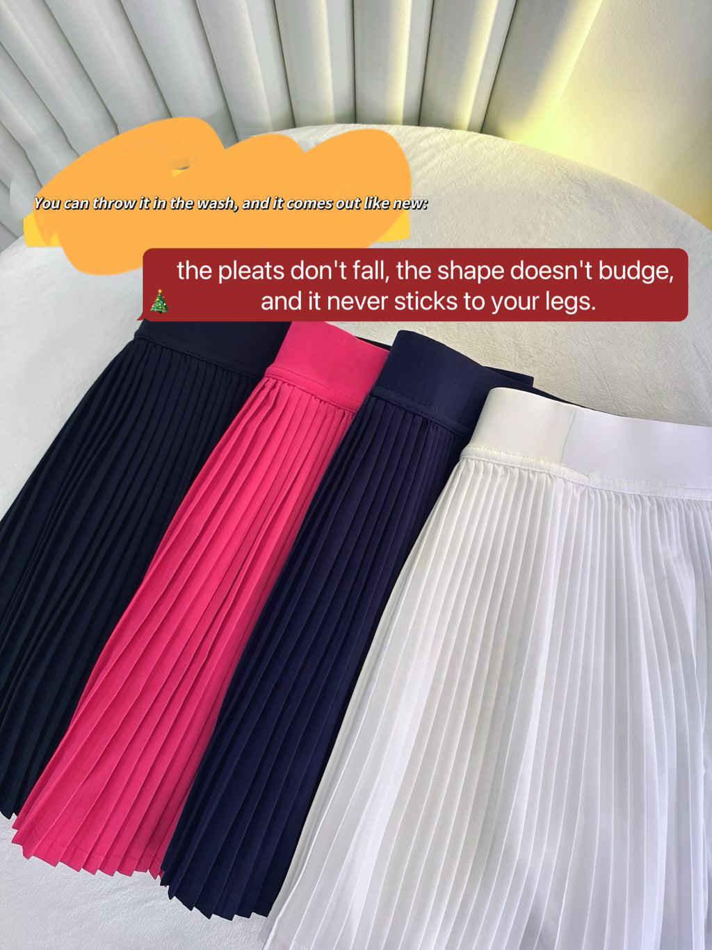 Practical Anti-slip Tennins Pleated Skirt Women Slimming Running Inner Lining Anti-Exposure Breathable Sports Yoga Fitness Pants Pleated Skirt activewear