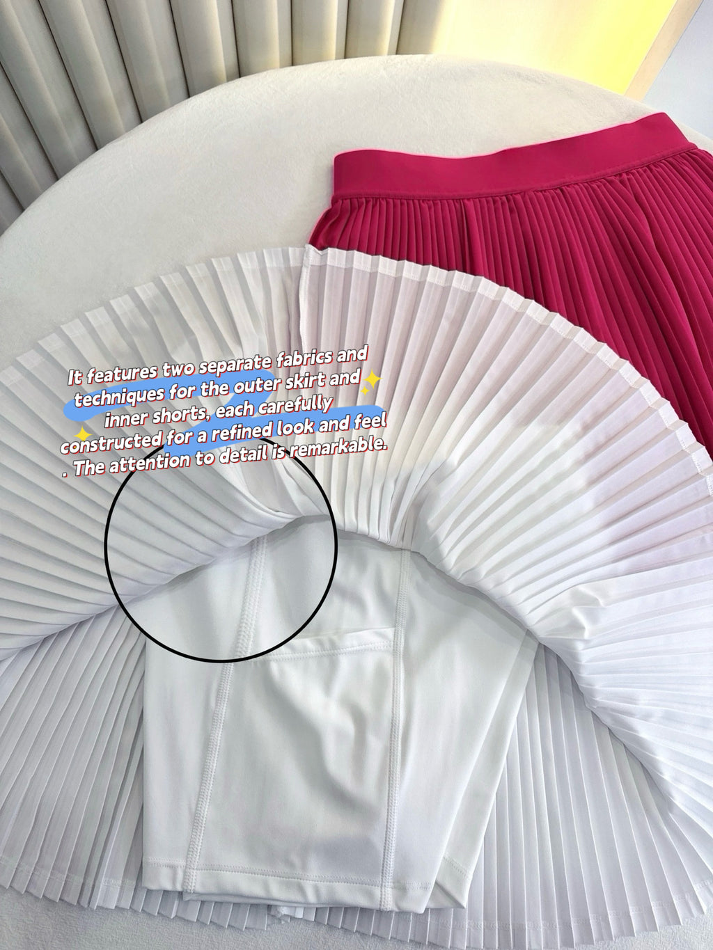 Practical Anti-slip Tennins Pleated Skirt Women Slimming Running Inner Lining Anti-Exposure Breathable Sports Yoga Fitness Pants Pleated Skirt activewear