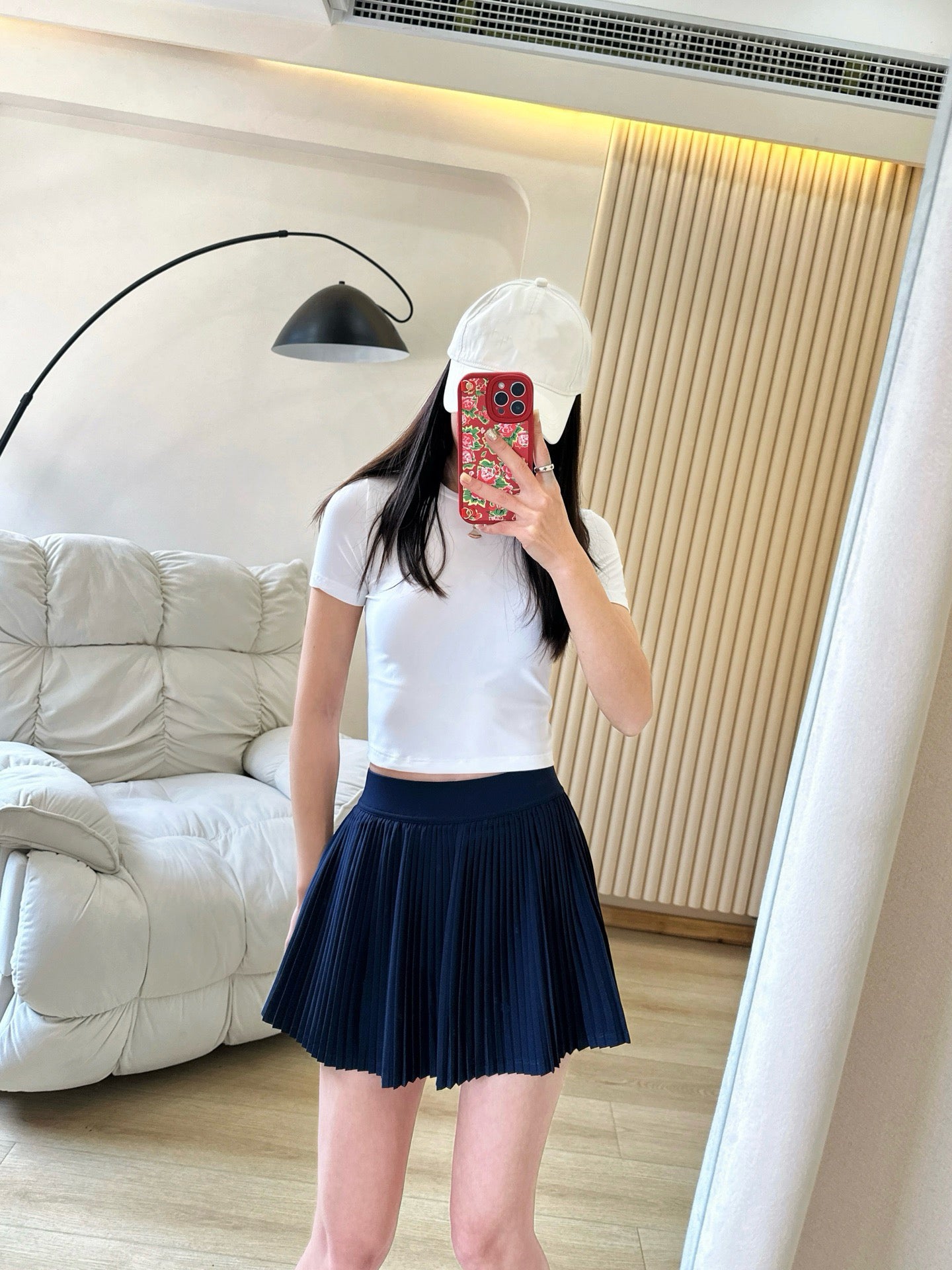 Practical Anti-slip Tennins Pleated Skirt Women Slimming Running Inner Lining Anti-Exposure Breathable Sports Yoga Fitness Pants Pleated Skirt activewear