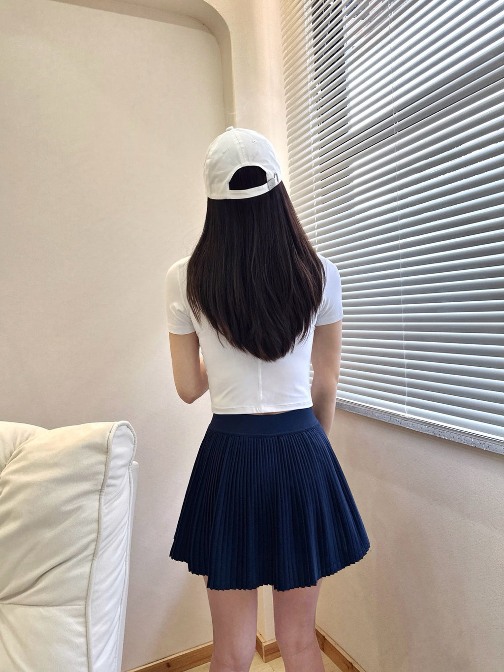 Practical Anti-slip Tennins Pleated Skirt Women Slimming Running Inner Lining Anti-Exposure Breathable Sports Yoga Fitness Pants Pleated Skirt activewear