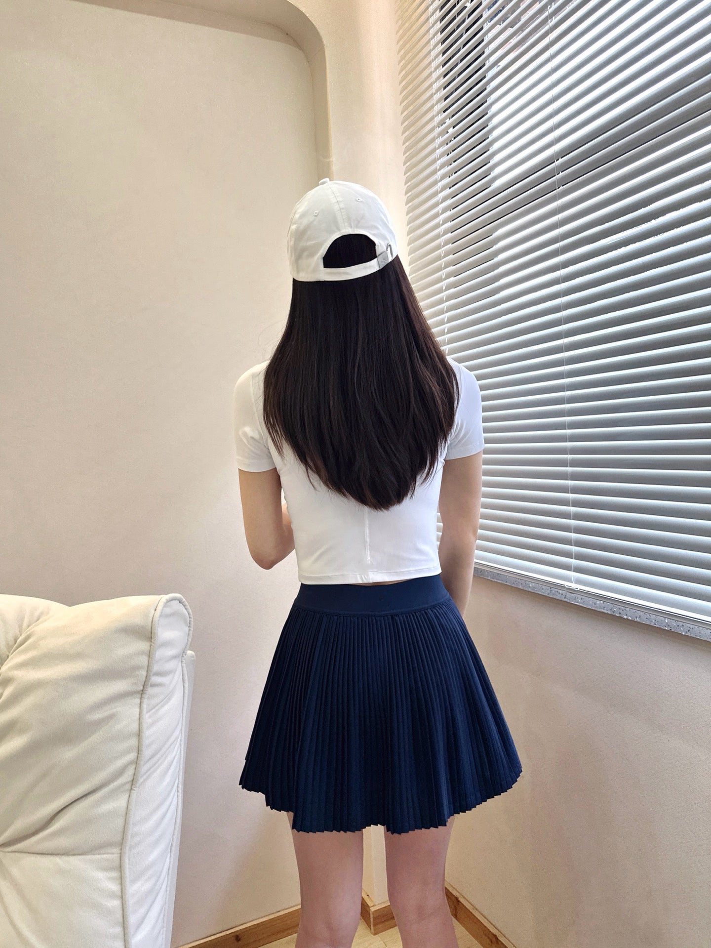 Practical Anti-slip Tennins Pleated Skirt Women Slimming Running Inner Lining Anti-Exposure Breathable Sports Yoga Fitness Pants Pleated Skirt activewear