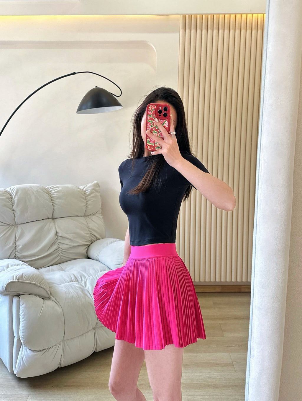 Practical Anti-slip Tennins Pleated Skirt Women Slimming Running Inner Lining Anti-Exposure Breathable Sports Yoga Fitness Pants Pleated Skirt activewear