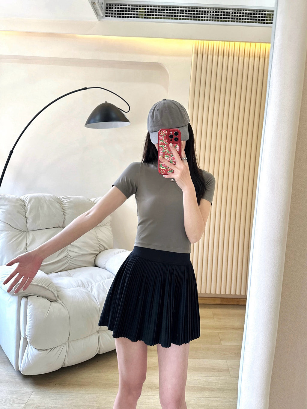 Practical Anti-slip Tennins Pleated Skirt Women Slimming Running Inner Lining Anti-Exposure Breathable Sports Yoga Fitness Pants Pleated Skirt activewear