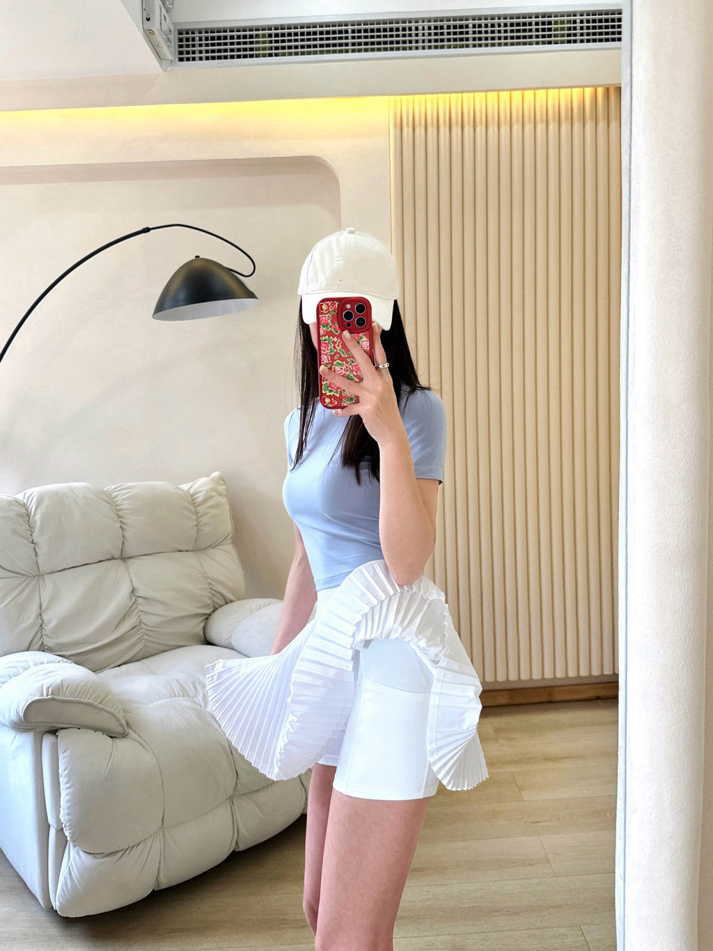 Practical Anti-slip Tennins Pleated Skirt Women Slimming Running Inner Lining Anti-Exposure Breathable Sports Yoga Fitness Pants Pleated Skirt activewear