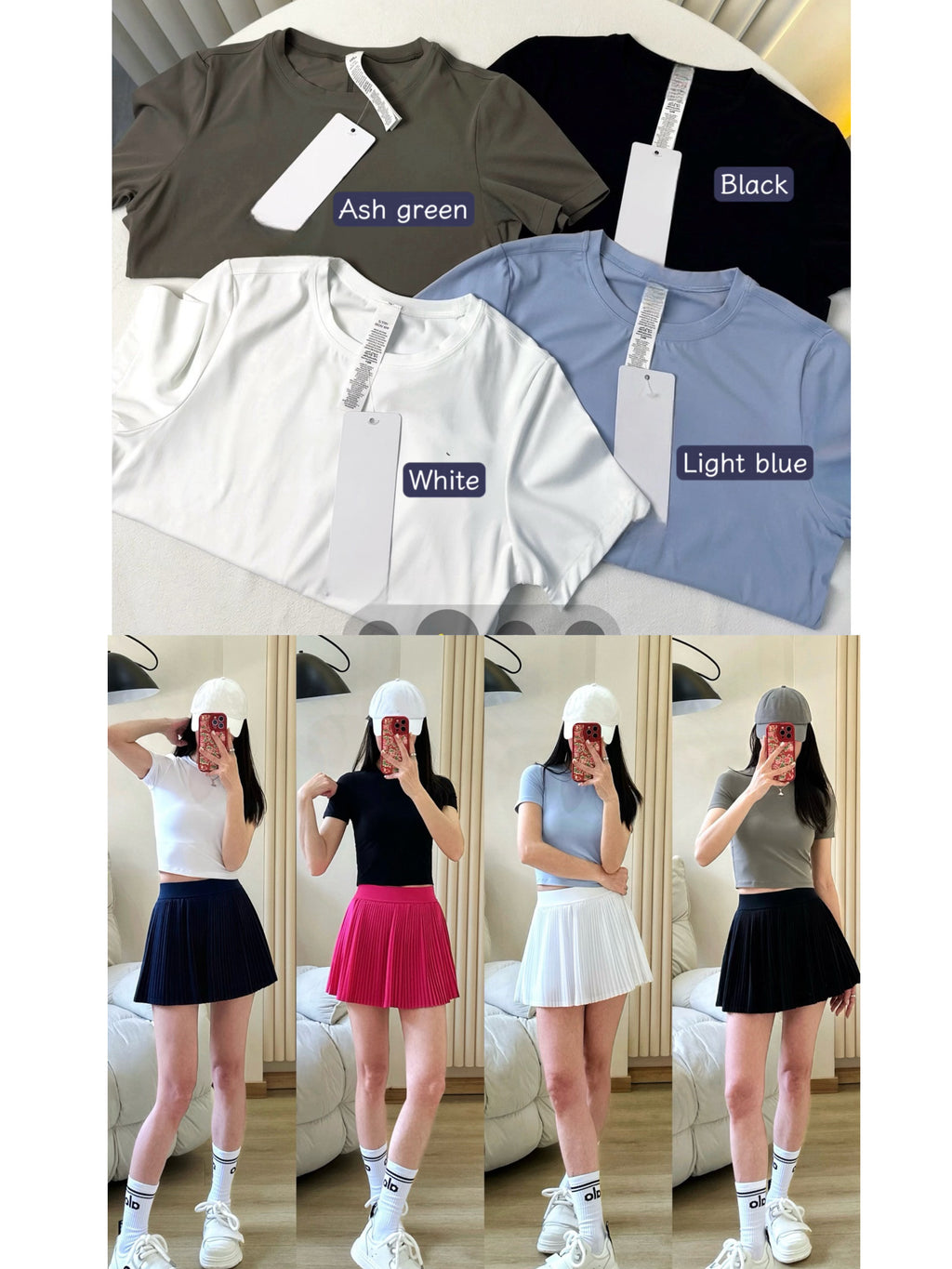 Soft Crop Lightweight Quick-Dry Slim Fit Short Sleeve Barely There Feel Simple High Waist Versatile Round Neck Casual Top T Women's T-shirt