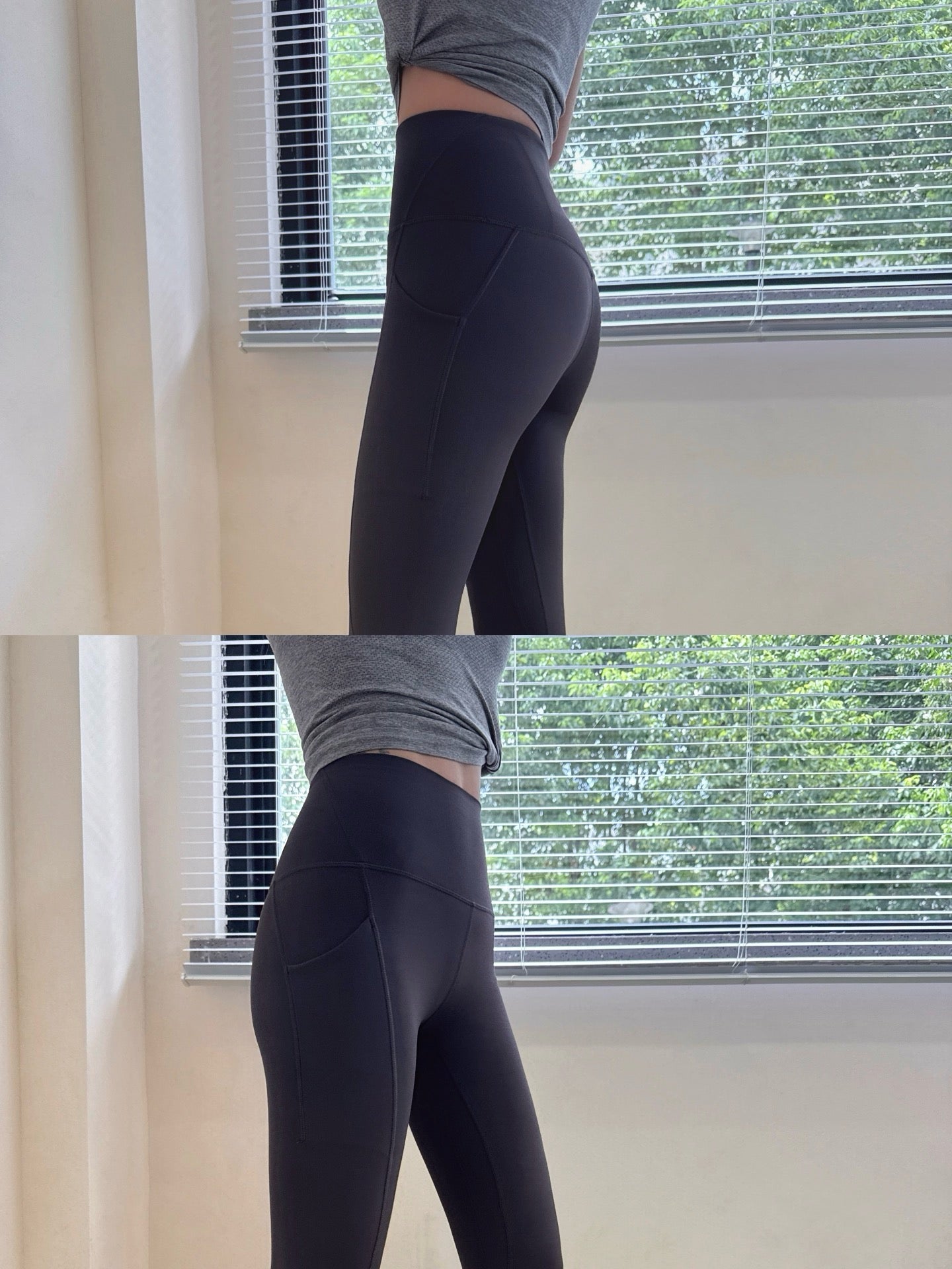 Premium Lycra Naked-Feel Yoga Leggings with Phone Pockets - Professional Grade Buttery Soft Workout Tights - No-Roll Anti-Crotch Sagging Gym Wear