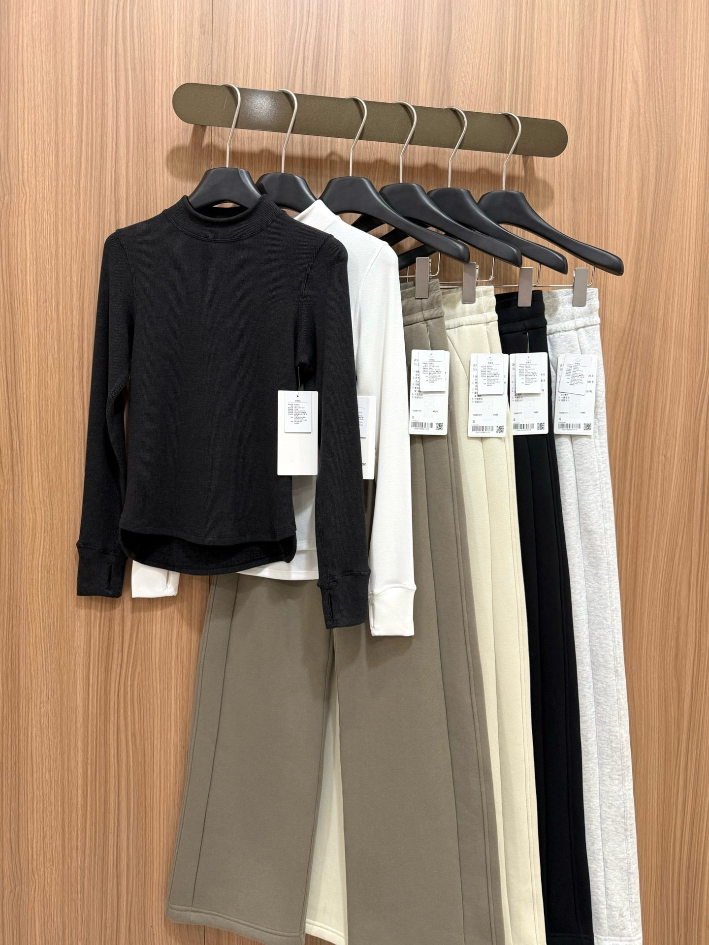 Scub Fleece-Lined High-Waisted Drawstring Wide-Leg Pants Warm Casual Versatile Slimming Autumn Winter Floor-Length Sweatpants 1266