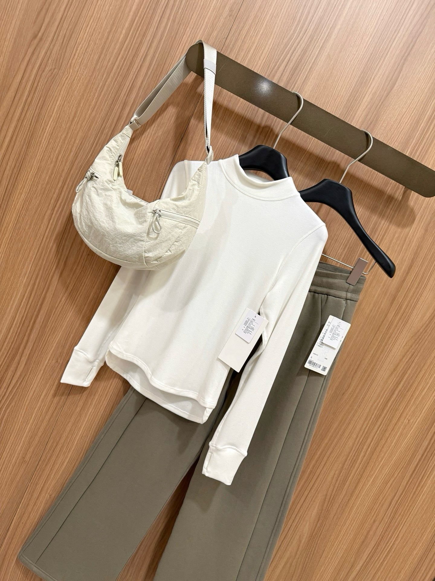 Scub Fleece-Lined High-Waisted Drawstring Wide-Leg Pants Warm Casual Versatile Slimming Autumn Winter Floor-Length Sweatpants 1266