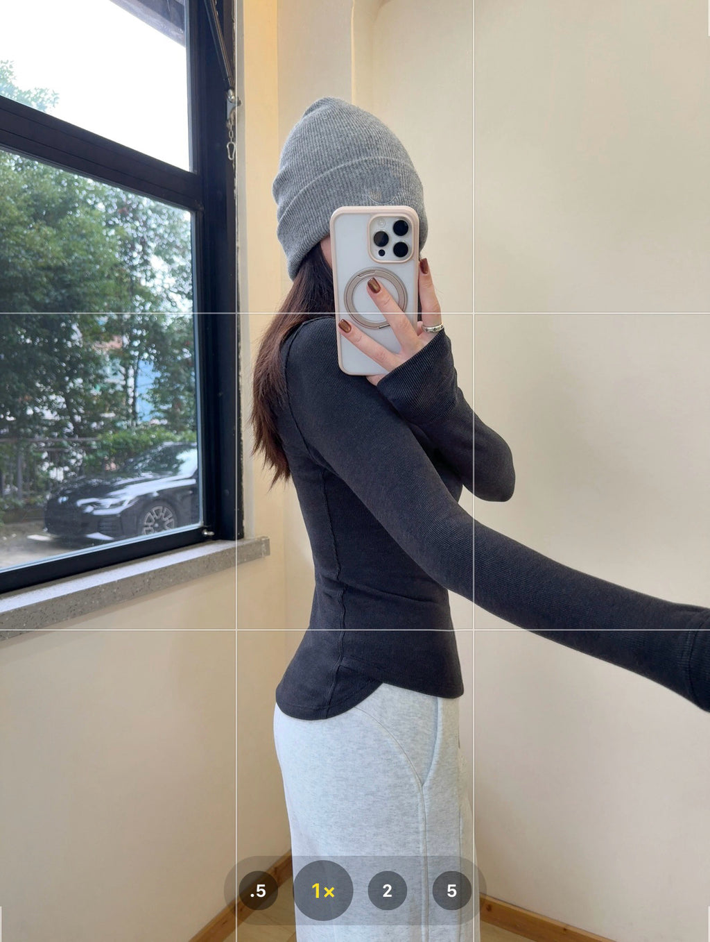 Scub Fleece-Lined High-Waisted Drawstring Wide-Leg Pants Warm Casual Versatile Slimming Autumn Winter Floor-Length Sweatpants 1266