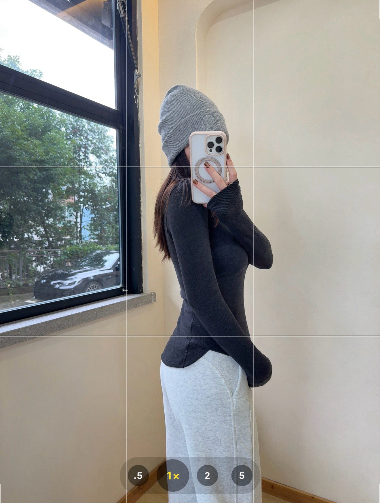 Scub Fleece-Lined High-Waisted Drawstring Wide-Leg Pants Warm Casual Versatile Slimming Autumn Winter Floor-Length Sweatpants 1266