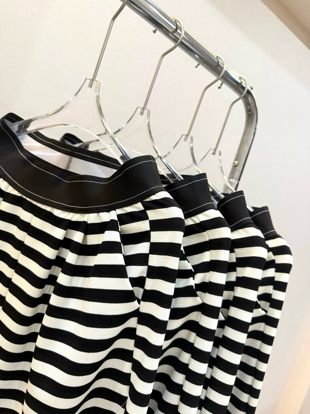 Yogo Effortless Chic Style Striped Wide-Leg Pants Draped Straight Knitted Slimming Versatile Elastic Waistband Casual Wide-Leg Pants