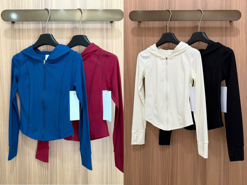 Yoga Sports Hooded Jacket Activewear Women Sun Protection Slim Fit Zipper Quick Dry Breathable Running Casual Fitness Clothing
