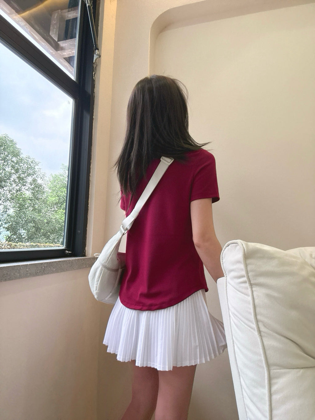 Curved Hem activewear 25 Summer Outdoor Casual Basic Anti-Stripe Versatile Breathable Round Neck Slimming Workout Tee – Loose Fit Yoga Performance Shirt – Flattering Athletic Top for All Body Types T-shirt New