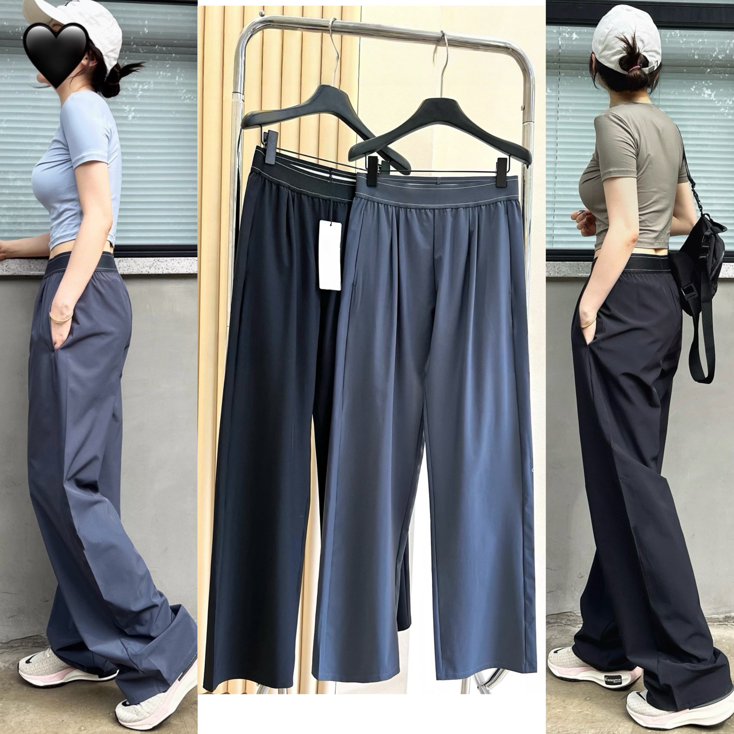 Suit up High Waist Suit Pants Women Elastic Waistband Casual Versatile Wide Leg Draped Slimming Loose Long Pants Upgraded Effortless Chic High-Drape Slimming Trousers for Tall Look Breathable Summer Pants