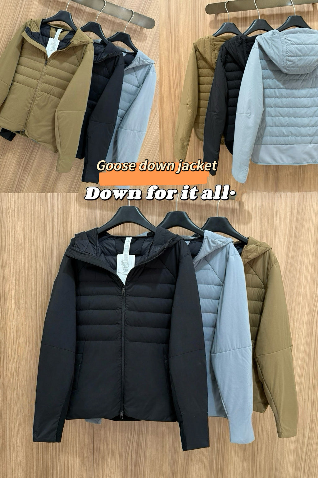 Down for It All Ultra-Light Slimming Goose Down Jacket – High-Performance "Ribbed" Puffer – Zero-Weight Warmth with Underarm Stretch Panels for Fitness & Style