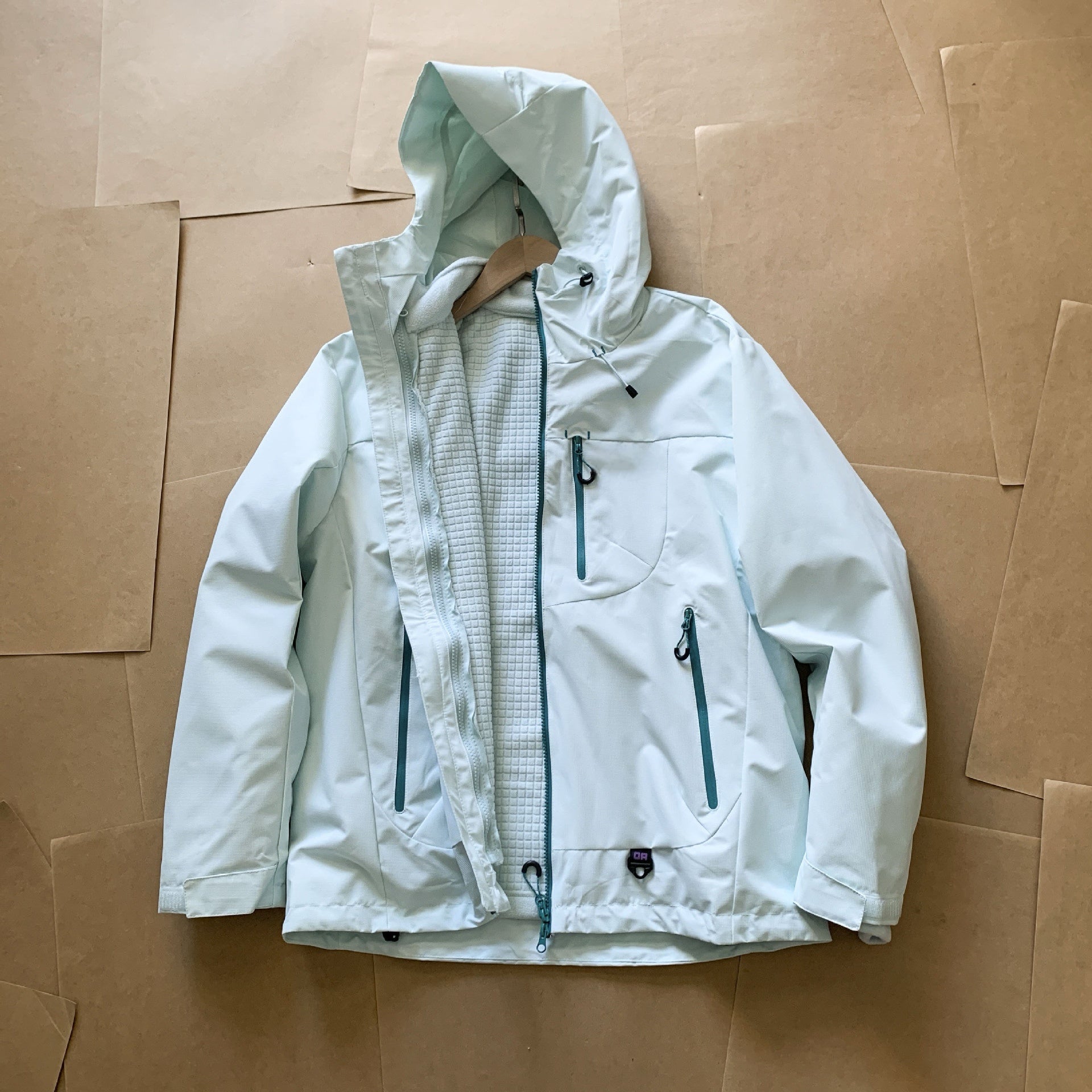 3-in-1 Waterproof Outdoor Shell Jacket with Detachable Grid Fleece Inner – Ultra-Light Thermal Windbreaker for Hiking & Daily Wear Unisex 7 Colors