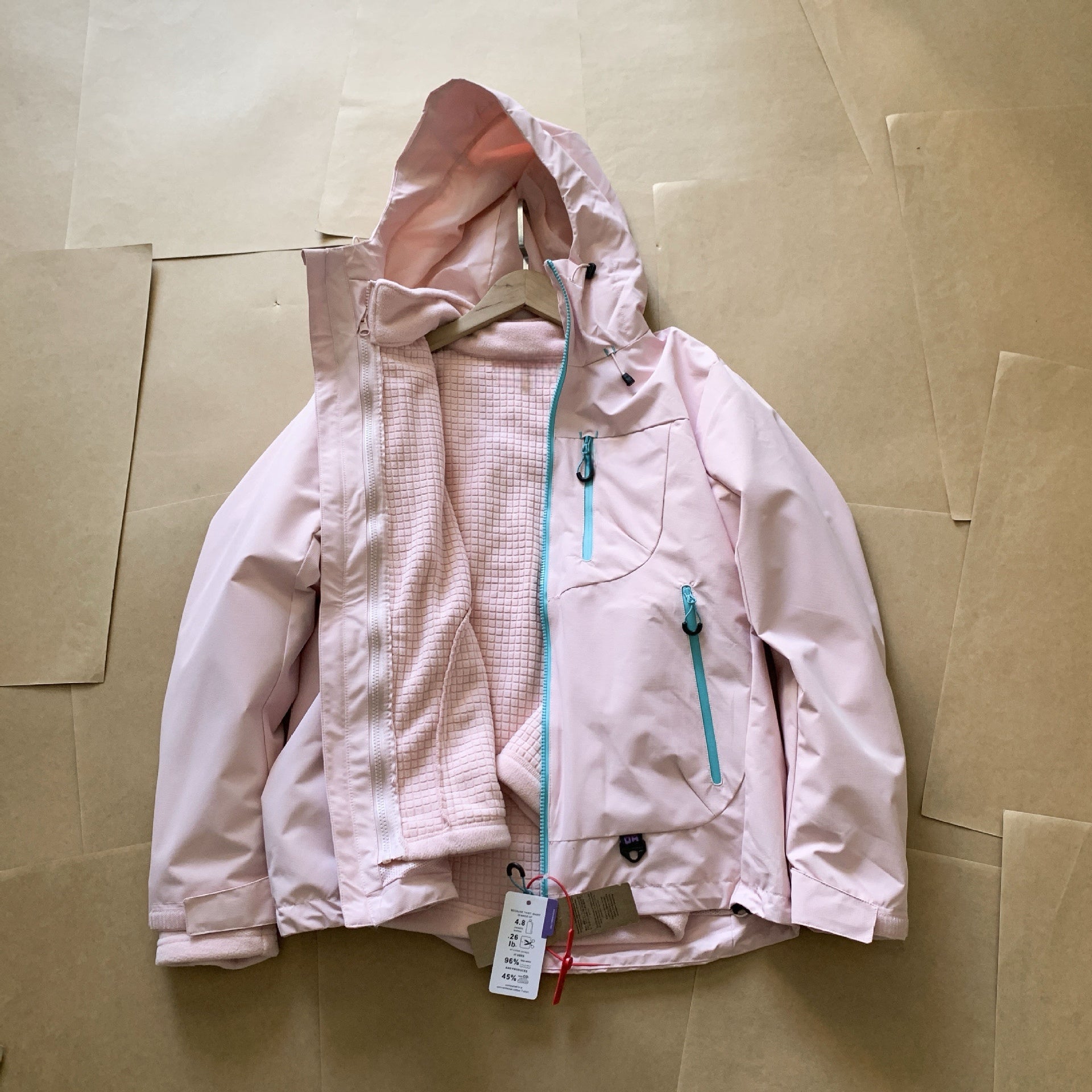 3-in-1 Waterproof Outdoor Shell Jacket with Detachable Grid Fleece Inner – Ultra-Light Thermal Windbreaker for Hiking & Daily Wear Unisex 7 Colors