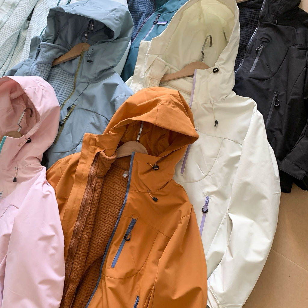 3-in-1 Waterproof Outdoor Shell Jacket with Detachable Grid Fleece Inner – Ultra-Light Thermal Windbreaker for Hiking & Daily Wear Unisex 7 Colors