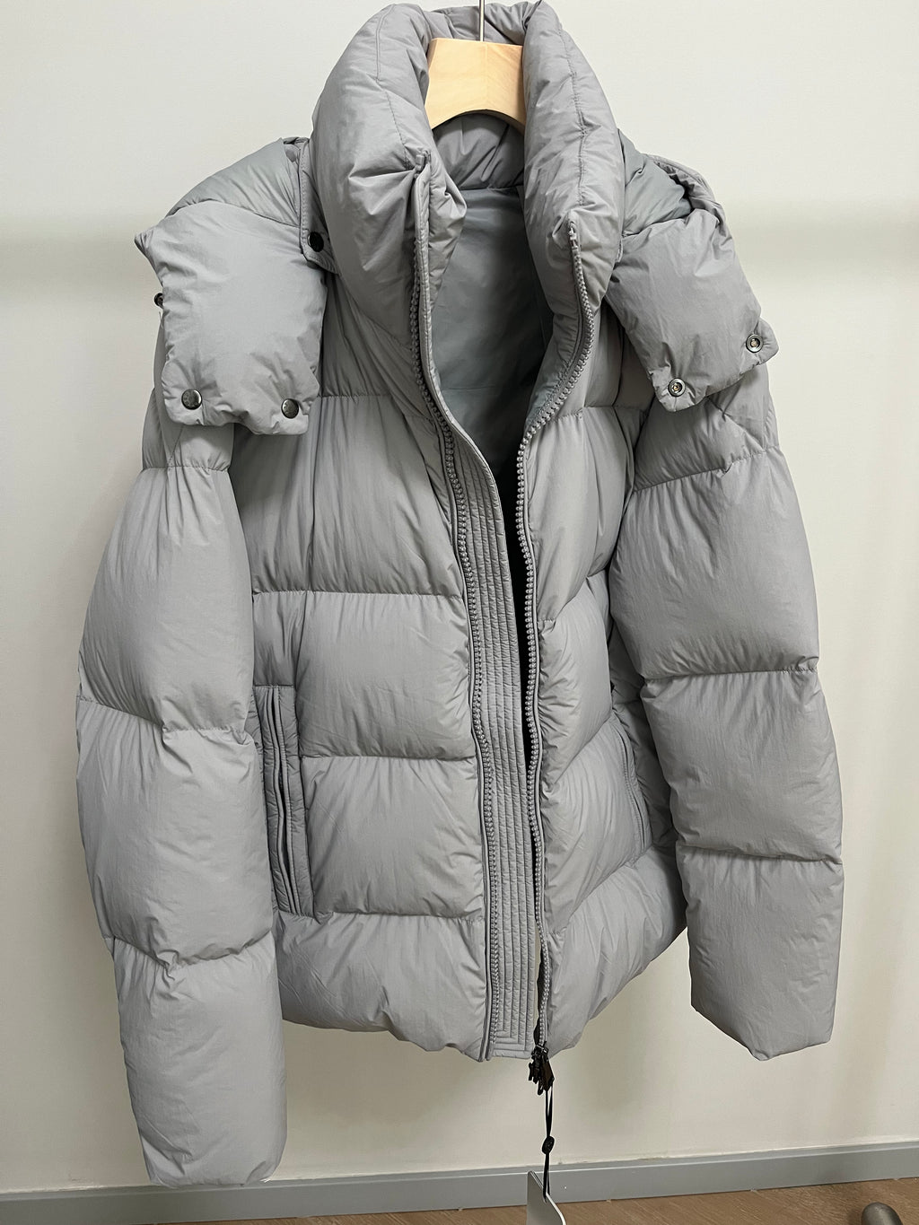 White Duck Down Hooded Jacket Puffy Fluffy Unisex Cloud-like Soft Warm Unisex Man Pocket Hood Black 850FP model 2306