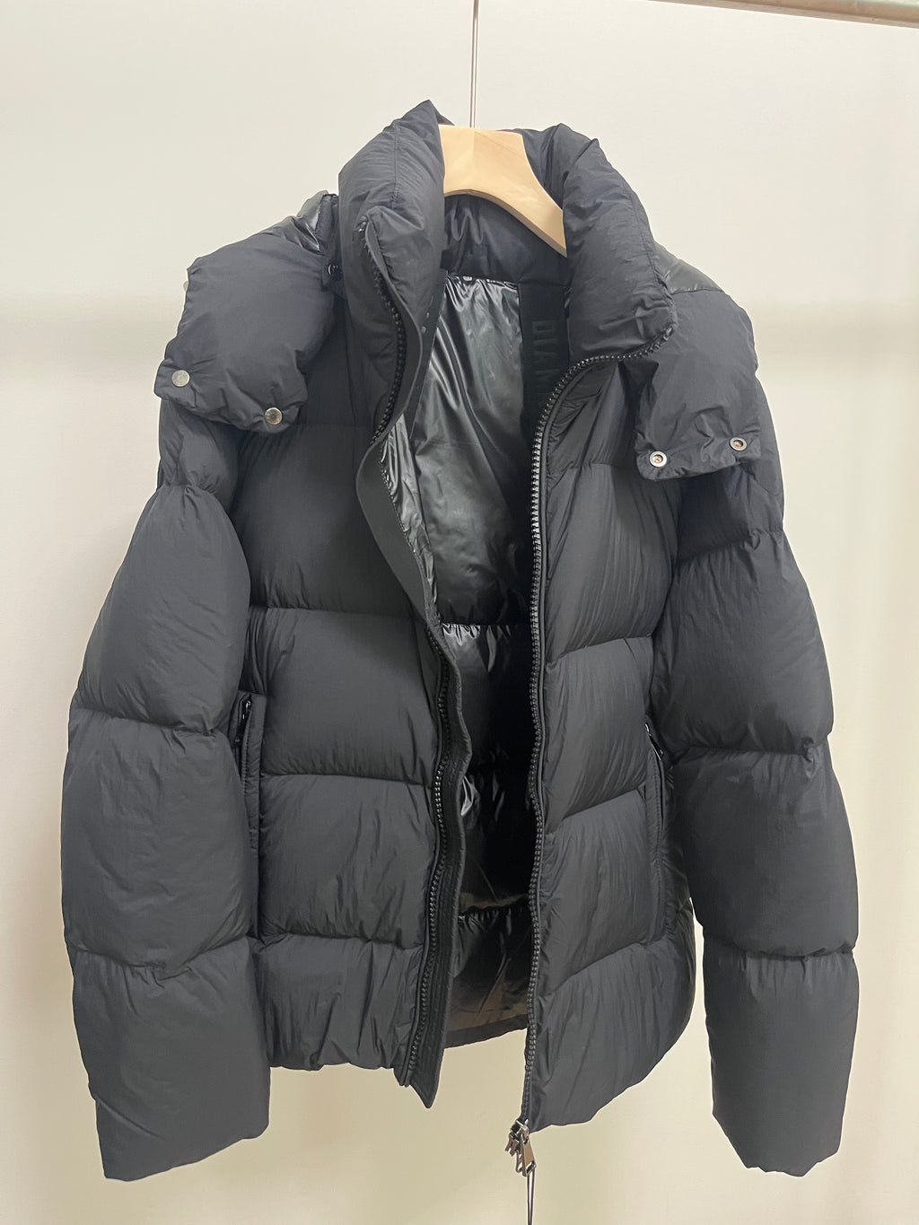 White Duck Down Hooded Jacket Puffy Fluffy Woman Cloud-like Soft Warm Unisex Man Pocket Hood Black 850FP Model2306