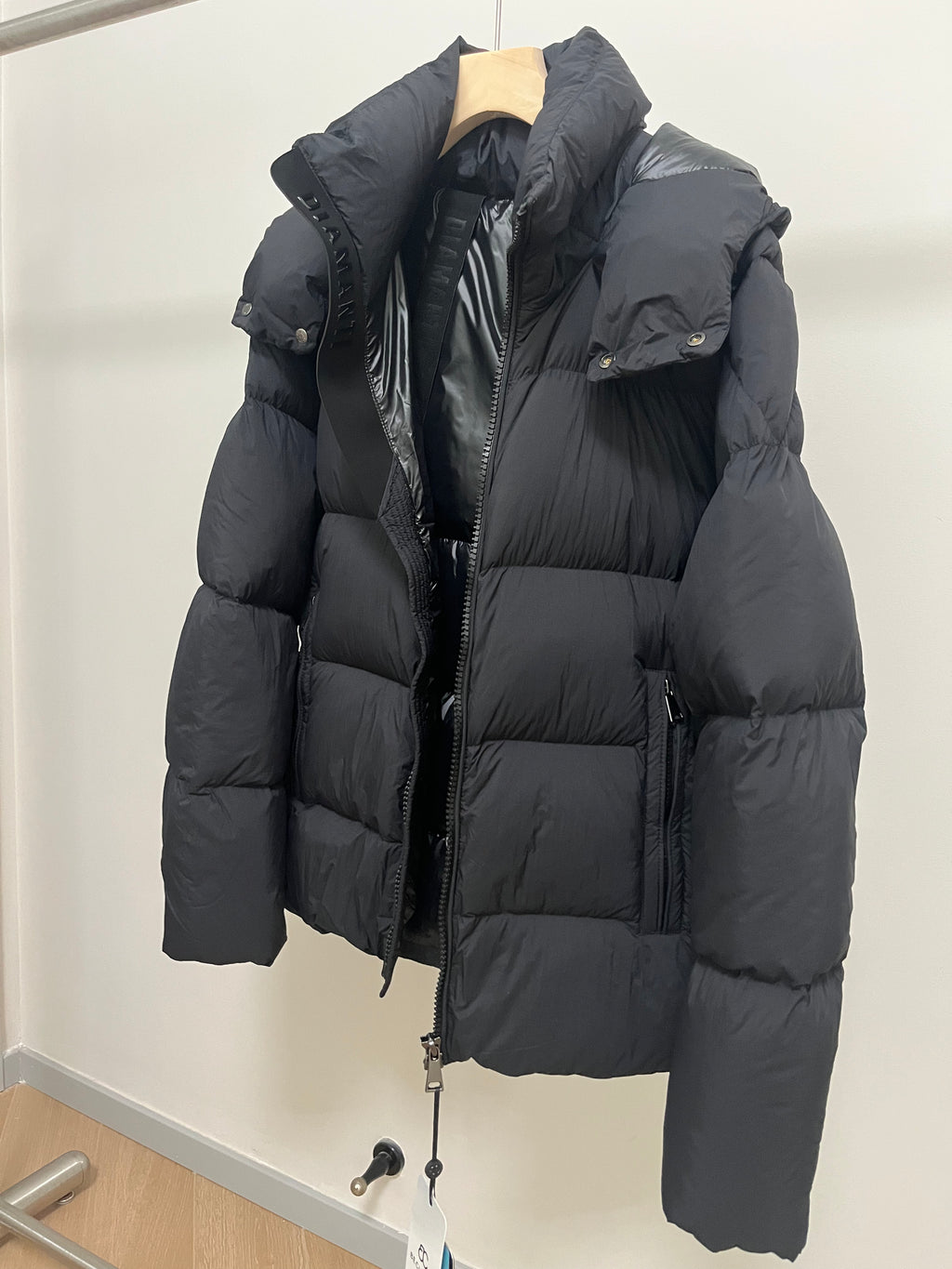 White Duck Down Hooded Jacket Puffy Fluffy Woman Cloud-like Soft Warm Unisex Man Pocket Hood Black 850FP Model2306