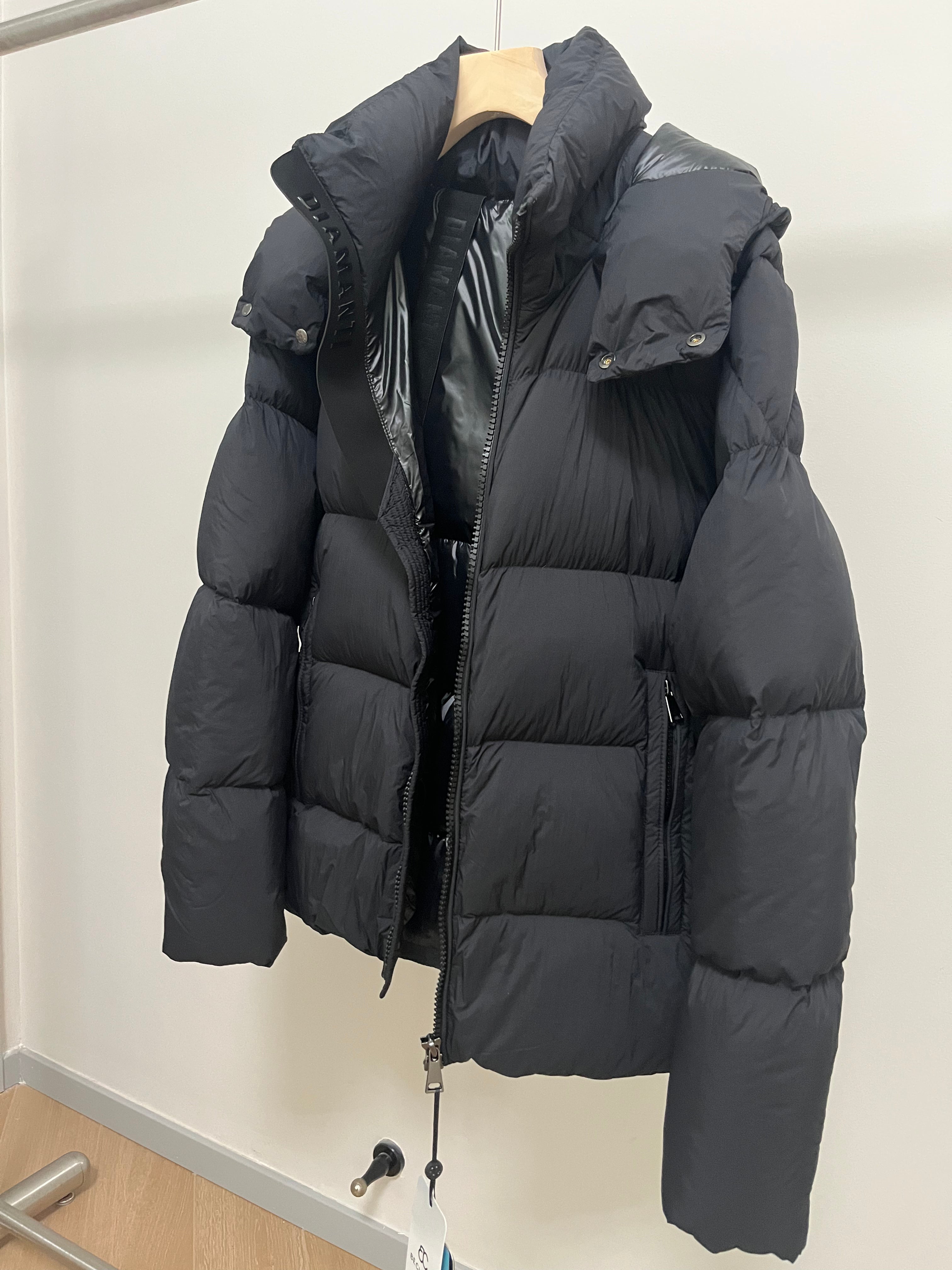 White Duck Down Hooded Jacket Puffy Fluffy Woman Cloud-like Soft Warm Unisex Man Pocket Hood Black 850FP Model2306