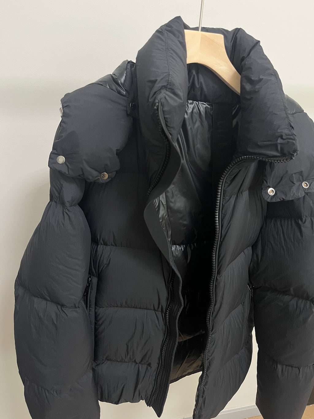 White Duck Down Hooded Jacket Puffy Fluffy Woman Cloud-like Soft Warm Unisex Man Pocket Hood Black 850FP Model2306