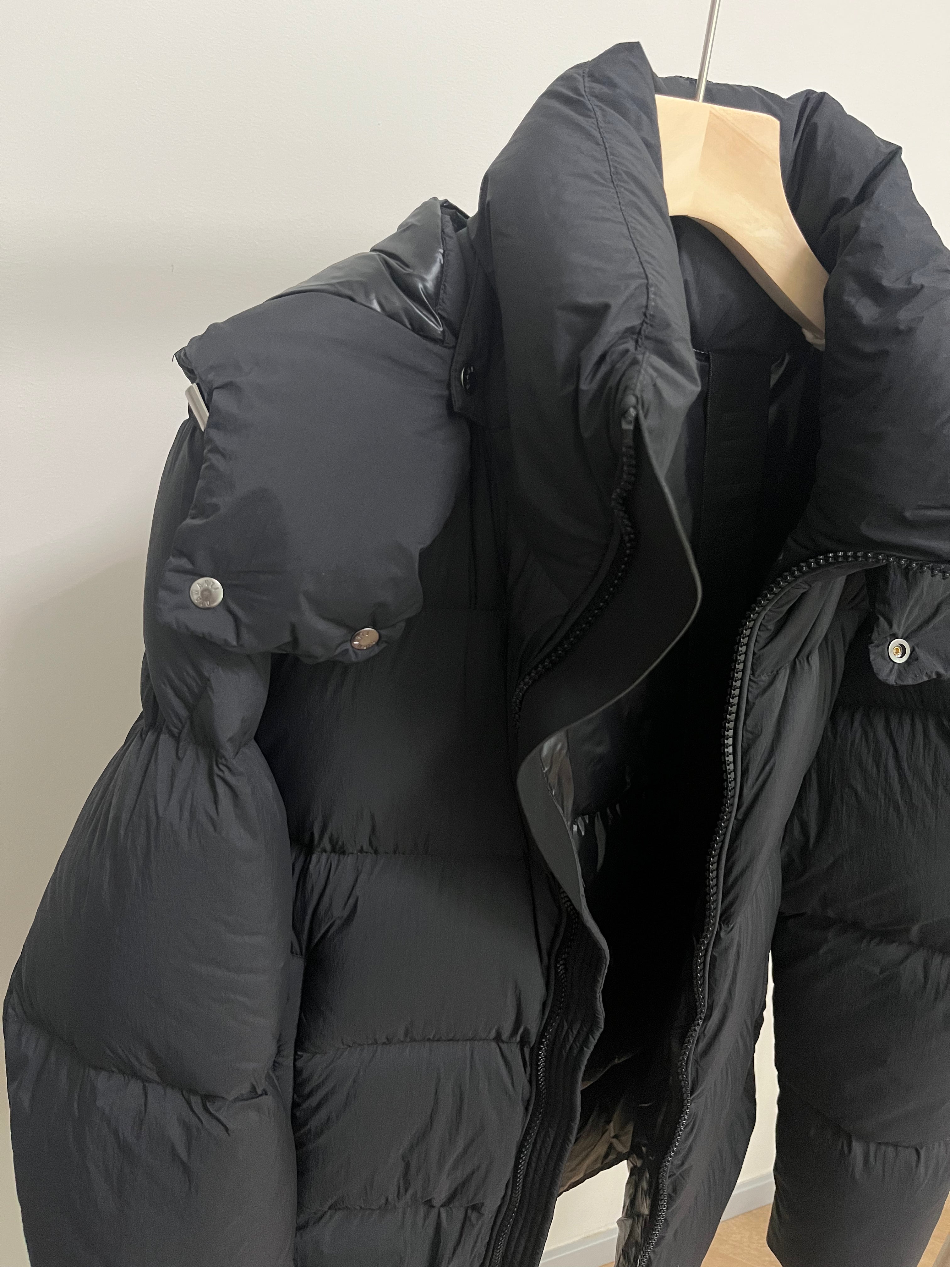 White Duck Down Hooded Jacket Puffy Fluffy Woman Cloud-like Soft Warm Unisex Man Pocket Hood Black 850FP Model2306