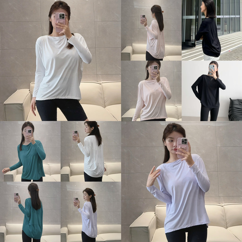 Action Yoga Wear Sun Protection Cool Sports Top Long Sleeve Versatile Base Layer Casual active wear woman