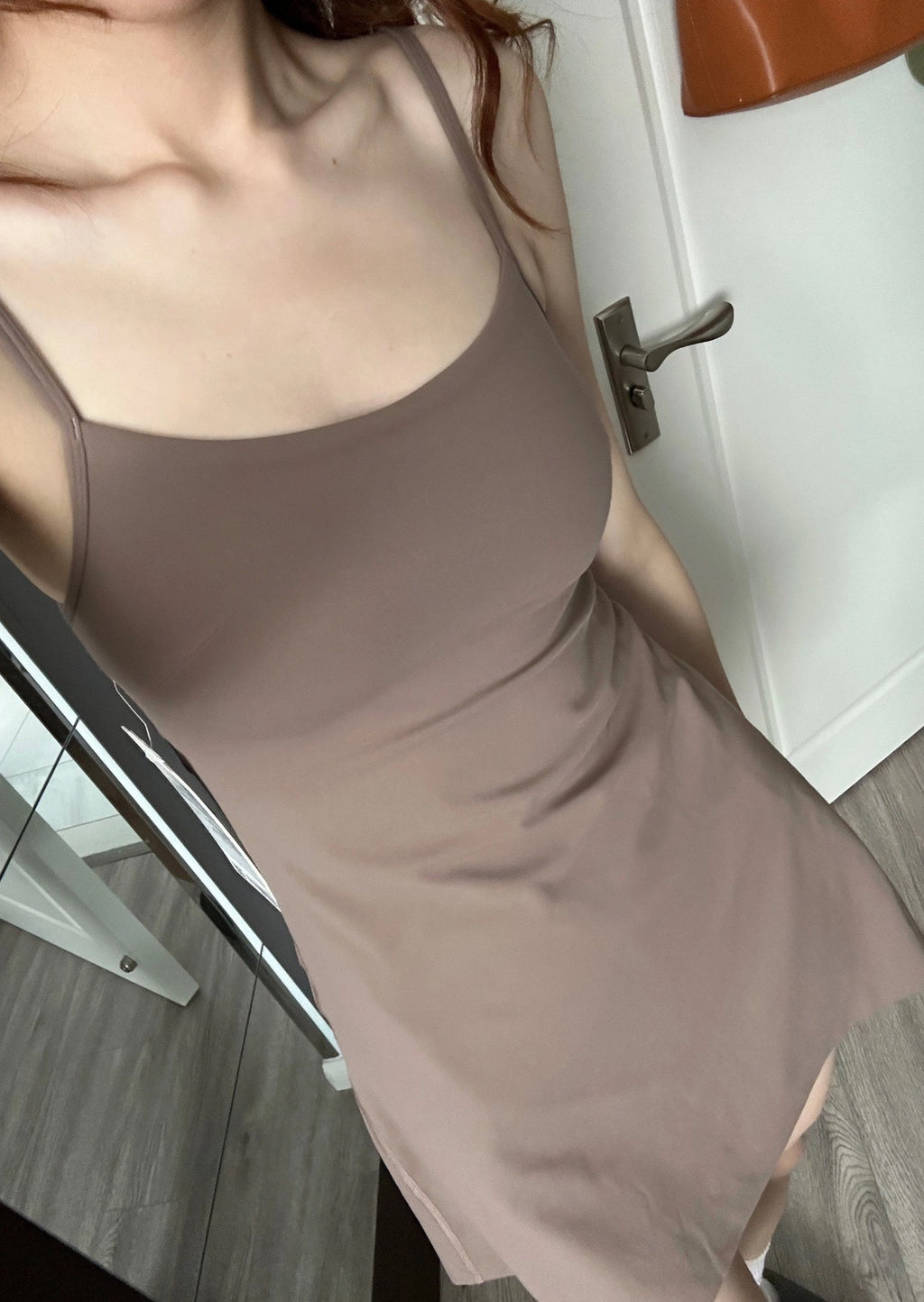 Aln Built-in Bra Active Mini Dress with Shorts & Pockets | Buttery Soft Nulu-Feel Tennis Dress Tummy Control Sculpting Athleisure Dress