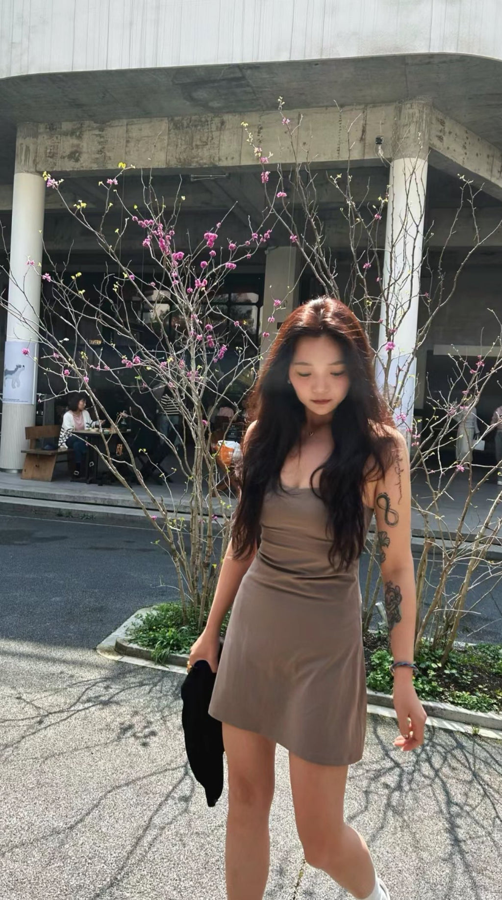 Aln Built-in Bra Active Mini Dress with Shorts & Pockets | Buttery Soft Nulu-Feel Tennis Dress Tummy Control Sculpting Athleisure Dress