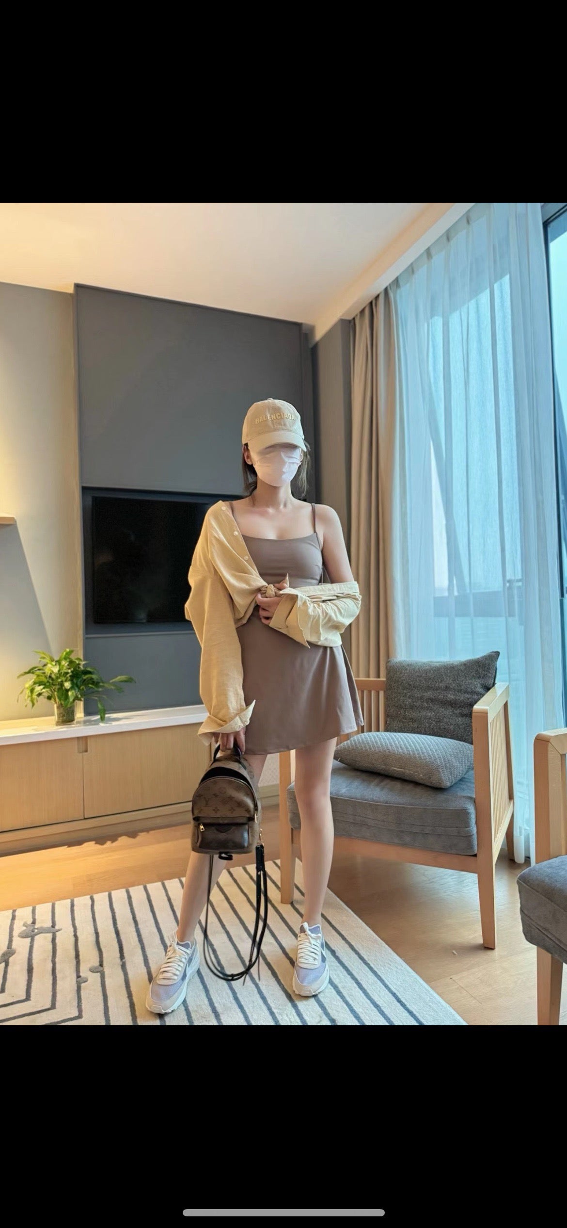 Aln Built-in Bra Active Mini Dress with Shorts & Pockets | Buttery Soft Nulu-Feel Tennis Dress Tummy Control Sculpting Athleisure Dress