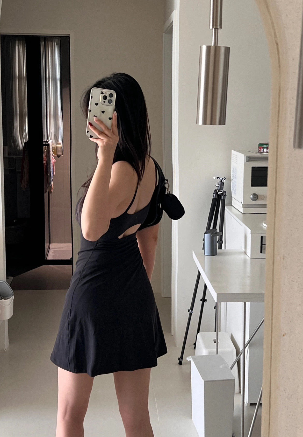 Aln Built-in Bra Active Mini Dress with Shorts & Pockets | Buttery Soft Nulu-Feel Tennis Dress Tummy Control Sculpting Athleisure Dress