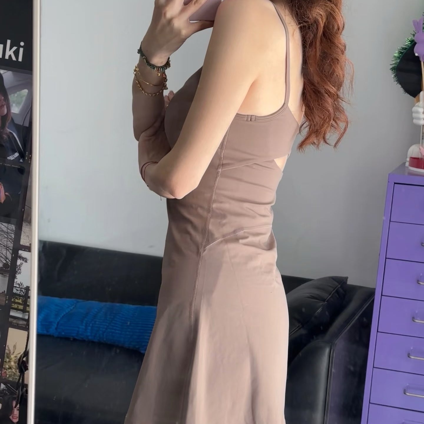 Aln Built-in Bra Active Mini Dress with Shorts & Pockets | Buttery Soft Nulu-Feel Tennis Dress Tummy Control Sculpting Athleisure Dress