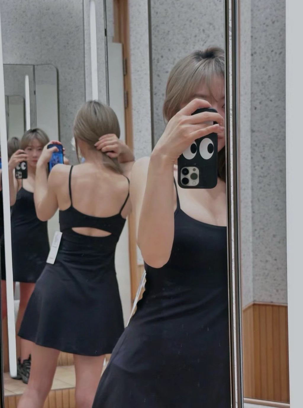 Aln Built-in Bra Active Mini Dress with Shorts & Pockets | Buttery Soft Nulu-Feel Tennis Dress Tummy Control Sculpting Athleisure Dress