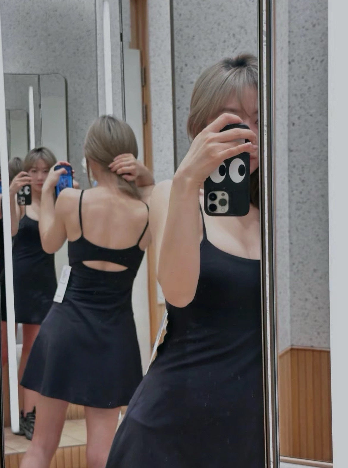 Aln Built-in Bra Active Mini Dress with Shorts & Pockets | Buttery Soft Nulu-Feel Tennis Dress Tummy Control Sculpting Athleisure Dress