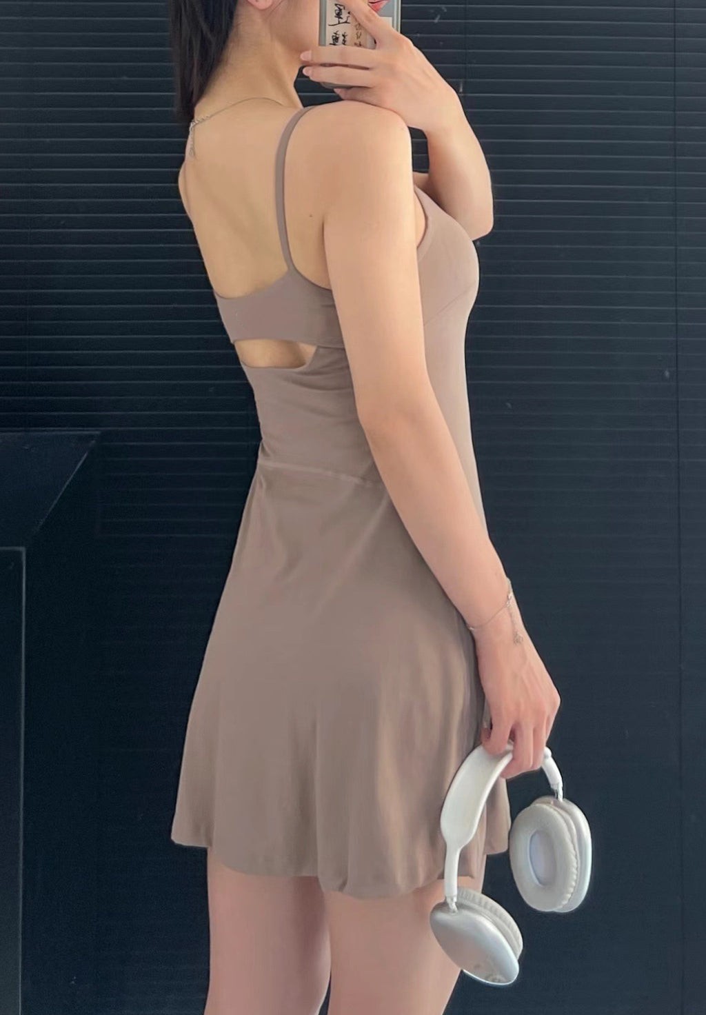 Aln Built-in Bra Active Mini Dress with Shorts & Pockets | Buttery Soft Nulu-Feel Tennis Dress Tummy Control Sculpting Athleisure Dress