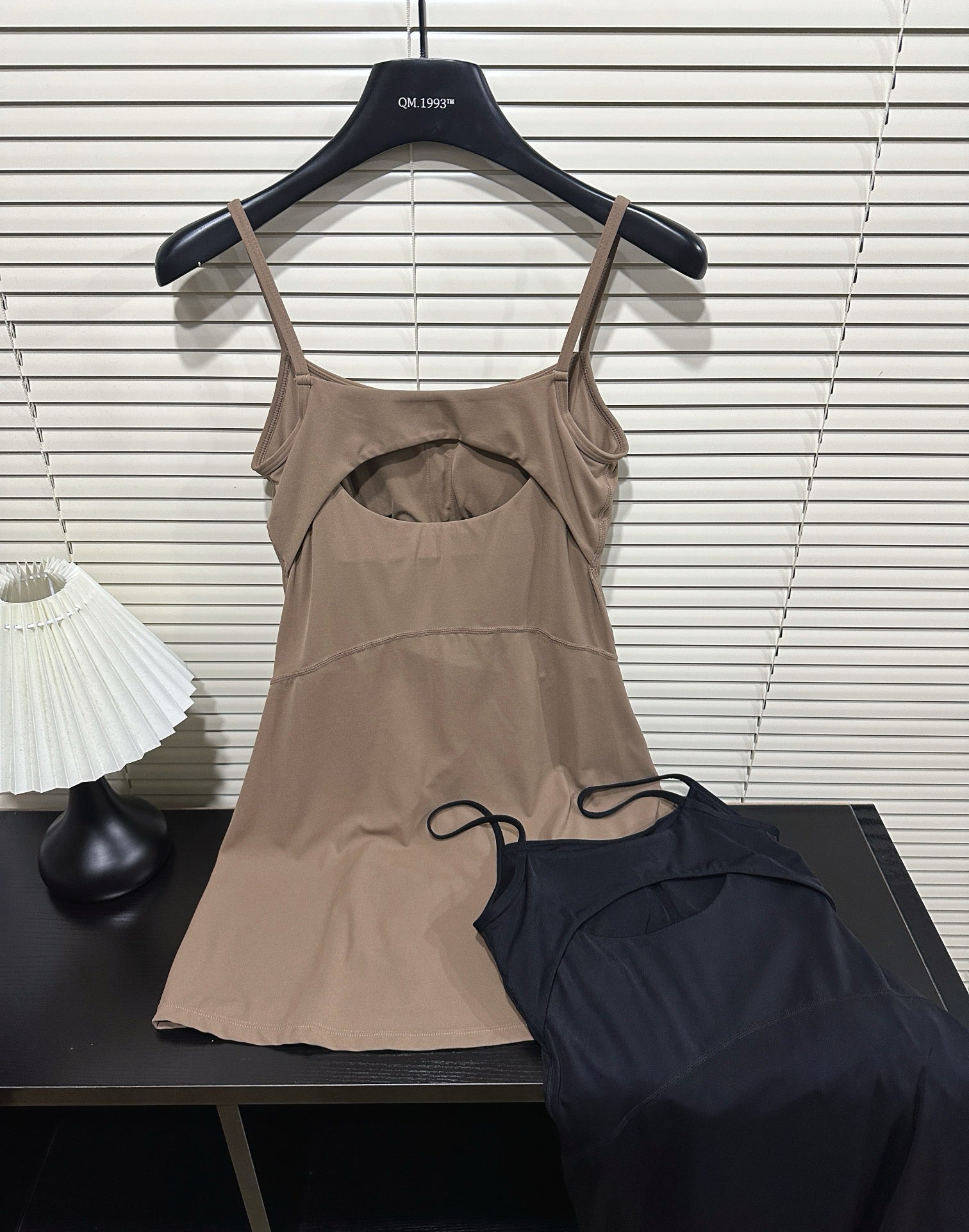 Aln Built-in Bra Active Mini Dress with Shorts & Pockets | Buttery Soft Nulu-Feel Tennis Dress Tummy Control Sculpting Athleisure Dress