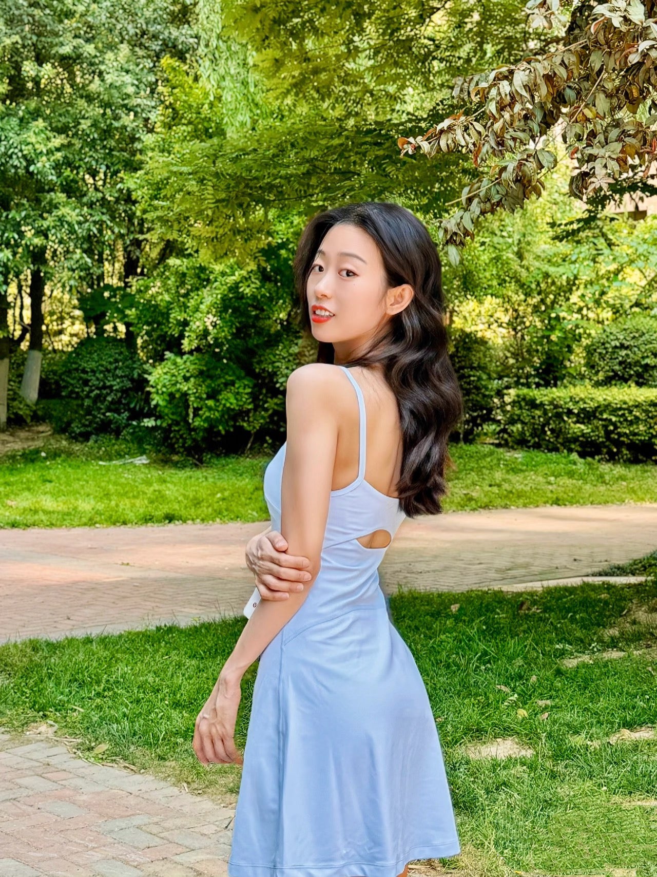 Aln Built-in Bra Active Mini Dress with Shorts & Pockets | Buttery Soft Nulu-Feel Tennis Dress Tummy Control Sculpting Athleisure Dress