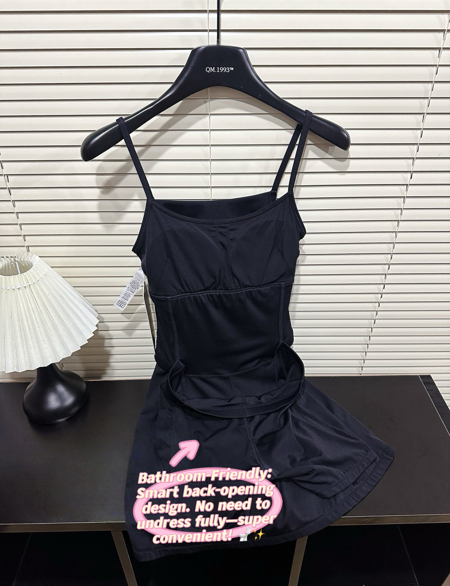 Aln Built-in Bra Active Mini Dress with Shorts & Pockets | Buttery Soft Nulu-Feel Tennis Dress Tummy Control Sculpting Athleisure Dress