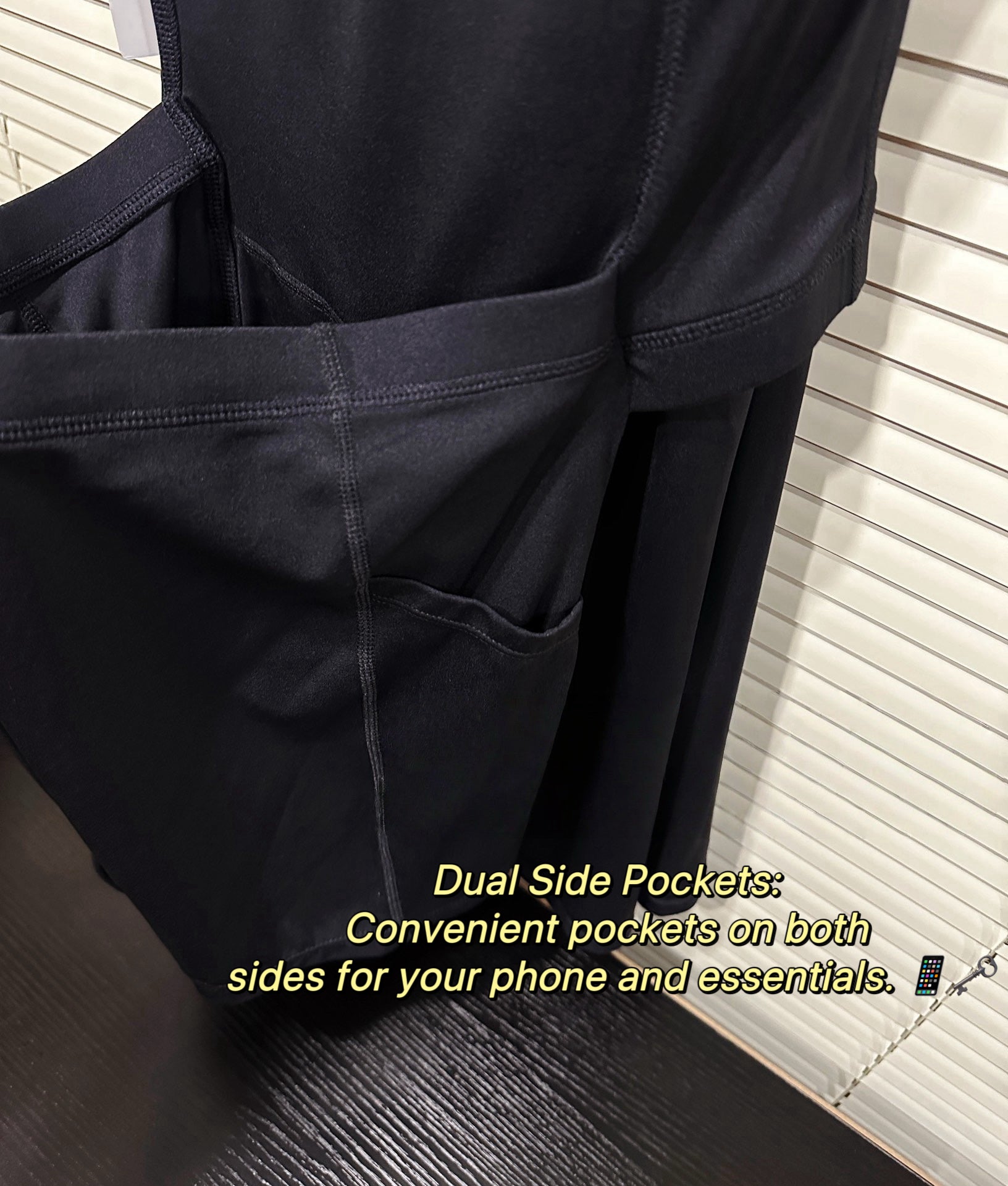 Aln Built-in Bra Active Mini Dress with Shorts & Pockets | Buttery Soft Nulu-Feel Tennis Dress Tummy Control Sculpting Athleisure Dress