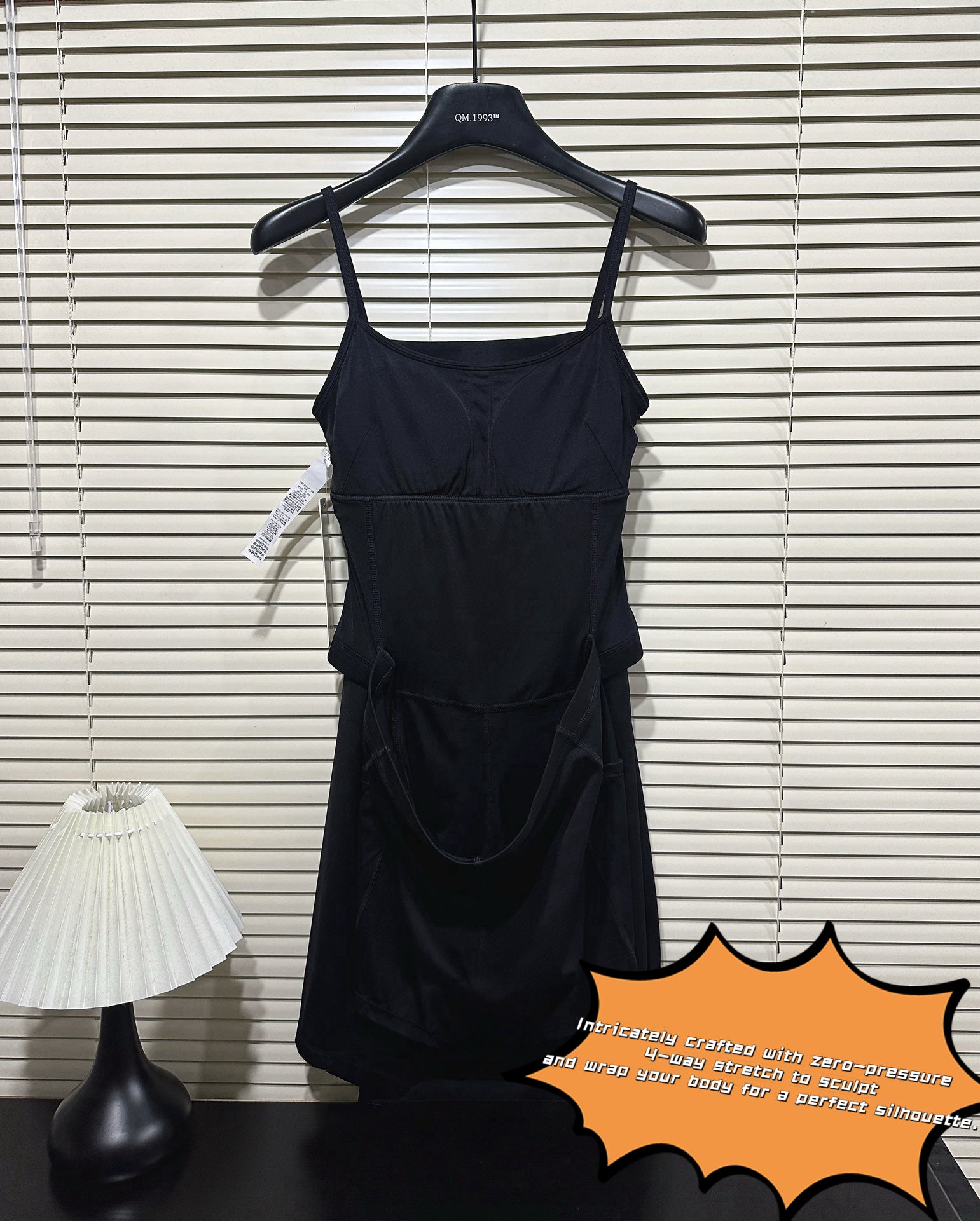 Aln Built-in Bra Active Mini Dress with Shorts & Pockets | Buttery Soft Nulu-Feel Tennis Dress Tummy Control Sculpting Athleisure Dress