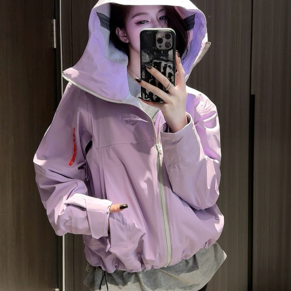 Unisex Waterproof Windproof Anti-Wrinkle Hardshell Jacket All-Weather Easy Care