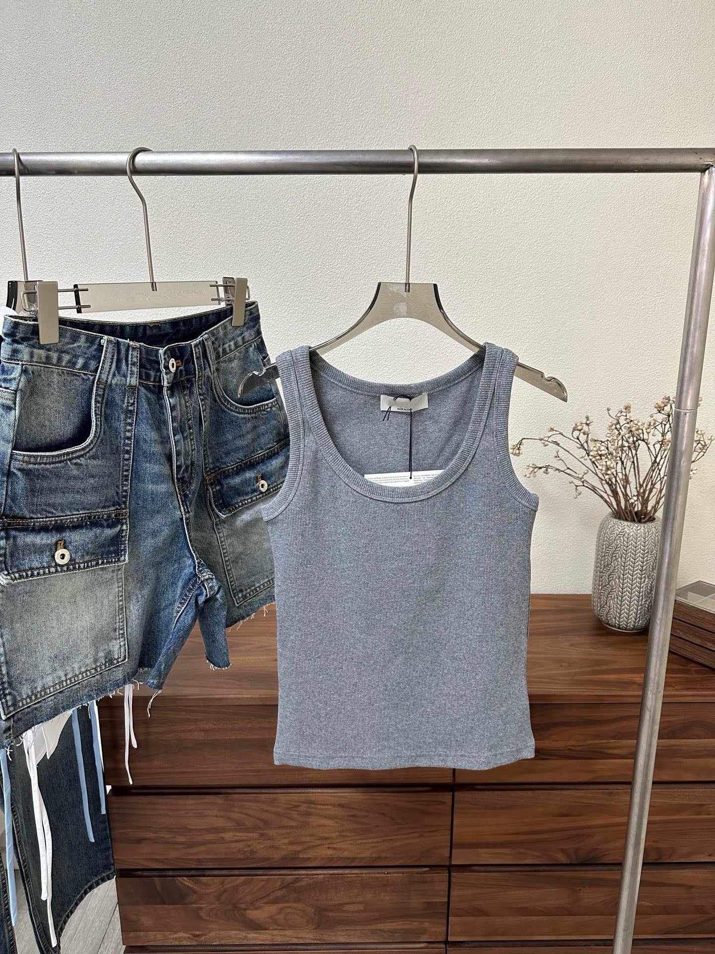 Women's High-Waist Multi-Pocket Vintage Blue Denim Shorts & Pants Cargo-Inspired Stretchy